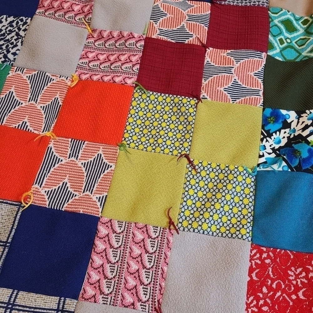 Unbranded | Multicolored Mixed Print Patchwork Handmade Blanket (One Size)